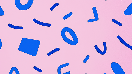 Papier peint abstrait Motifs géométriques colorés sur fond rose