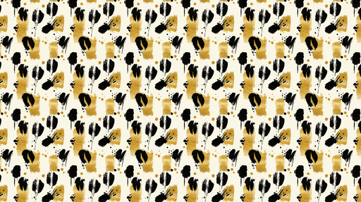 Papier peint abstrait Motifs géométriques en noir et doré sur fond crème