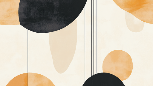 Papier peint abstrait Motifs géométriques en rond et lignes épurées