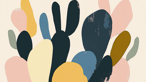 Papier peint abstrait Motifs organiques aux couleurs douces