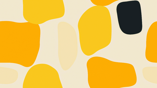 Papier peint abstrait Motifs organiques en jaune et noir