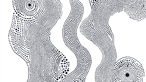 Papier peint abstrait Motifs organiques en points noirs et blancs