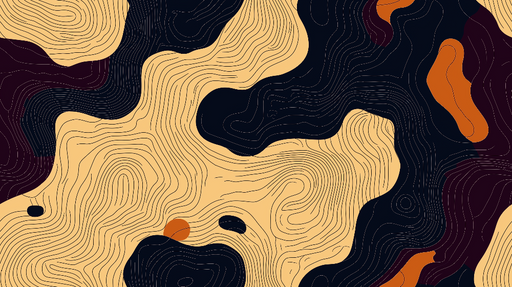 Papier peint abstrait Motifs organiques en tons chauds et foncés