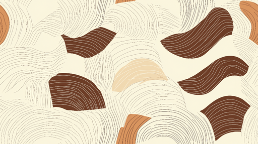 Papier peint abstrait Motifs organiques en tons doux de terre