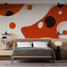 Papier peint abstrait avec motifs organiques et colorés pour chambre moderne