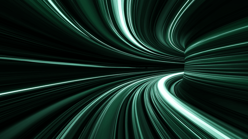 Papier peint abstrait Motifs sinueux en vert et noir