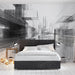 Papier peint abstrait noir et blanc avec structure géométrique pour chambre moderne