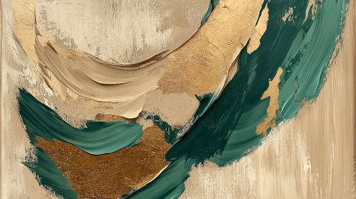 Papier peint abstrait Textures dorées et vertes