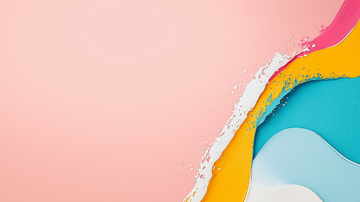 Papier peint abstrait Vagues de couleurs pastels et vives