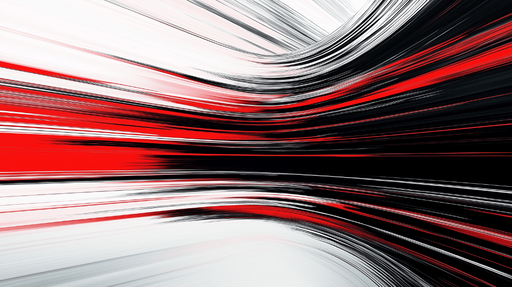 Papier peint abstrait Vagues dynamiques de rouge, noir et blanc