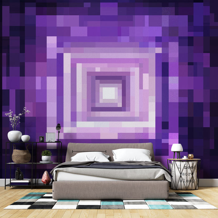 Papier peint abstrait violet avec dégradé de nuances pour chambre moderne