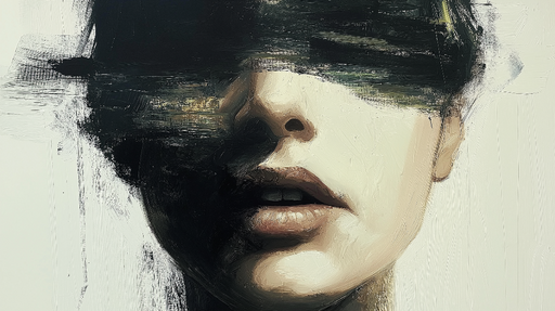 Papier peint abstrait Visage mystérieux avec des nuances sombres