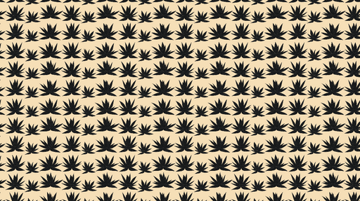 Papier peint agave Motif noir d'agaves sur fond beige
