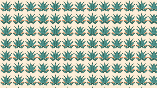 Papier peint agave Motif répétitif d'agaves verts sur fond beige