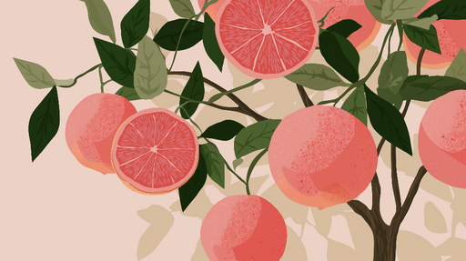 Papier peint agrumes Délicieuses oranges et feuillage luxuriant