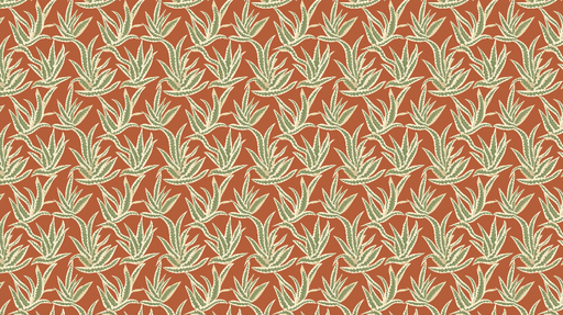 Papier peint aloe vera Motif d'aloe vera sur fond rouge terra