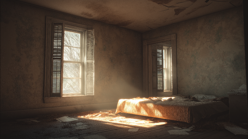 Papier peint ambiance vintage Chambre dégradée avec lumière douce