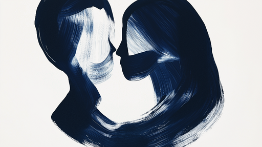 Papier peint amour Silhouettes abstraites de deux amoureux