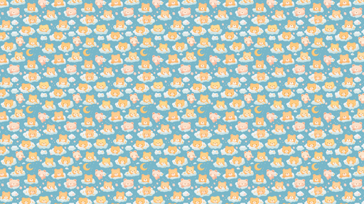 Papier peint animaux mignons Motifs de chats et de nuages colorés sur fond bleu