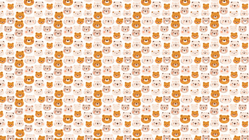 Papier peint animaux mignons Têtes d'animaux aux visages souriants sur fond clair