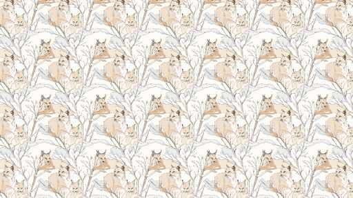 Papier peint animaux sauvages Motifs de lynx entourés de feuillage