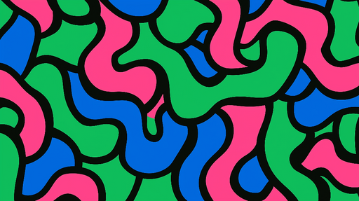 Papier peint années 90 Vert bleu rose