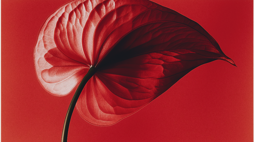 Papier peint Anthurium rouge Élégance florale sur fond monochrome