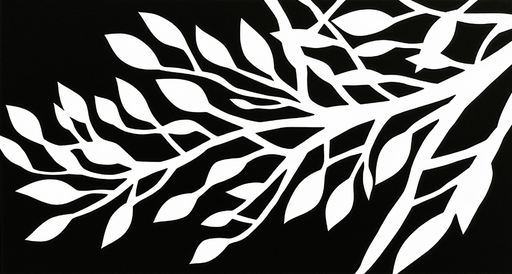 Papier peint arbre Branche en noir et blanc