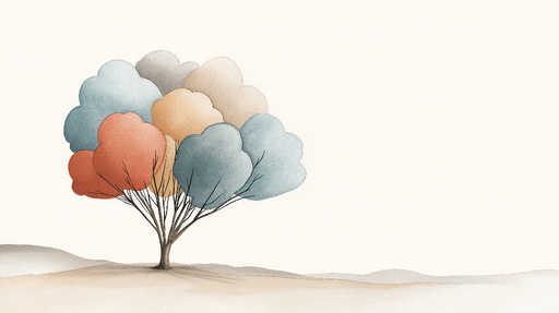 Papier peint arbre coloré Un arbre stylisé aux teintes douces et apaisantes