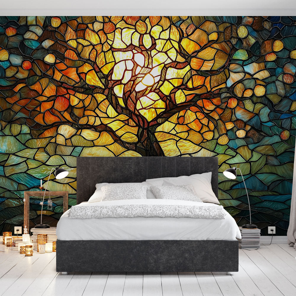 Tapisserie Murale SHUIMNH – Arbre De Vie Et Phases De Lune – Tissu Polyester – Plusieurs Tailles – Vert
