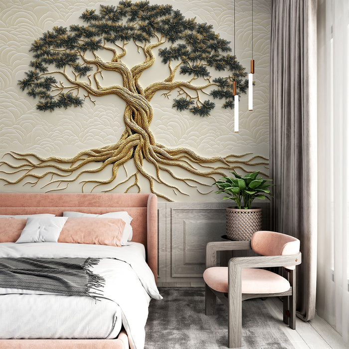 Papier peint arbre de vie | Élégant motif d'arbre texturé