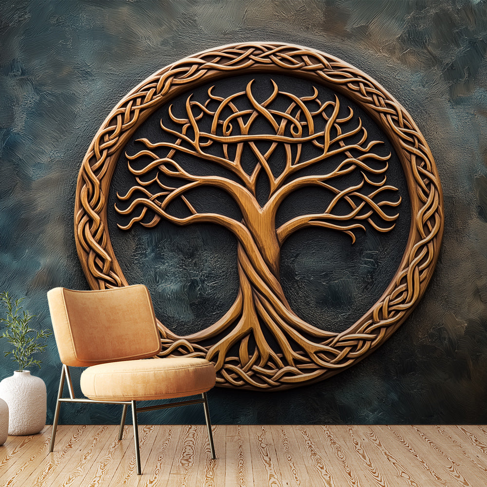 Geocoin Arbre De Vie Celtique – Or Poli Sur Rouge – Neuf Non Activé – Trackable