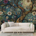 Papier peint arbre de vie avec motif décoratif coloré et abstrait pour salon moderne