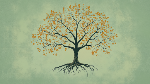 Papier peint arbre de vie Motif stylisé sur fond vert