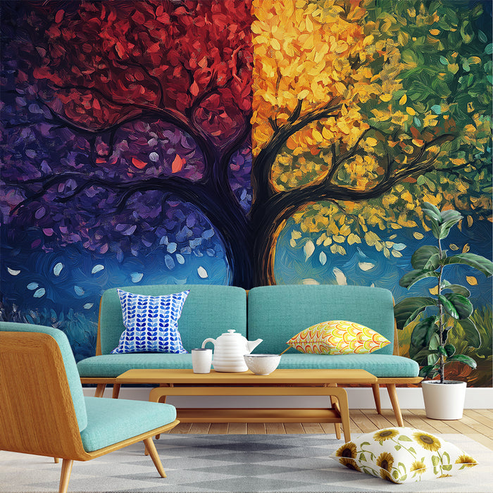 Papier peint arbre de vie | Un mélange vibrant de couleurs