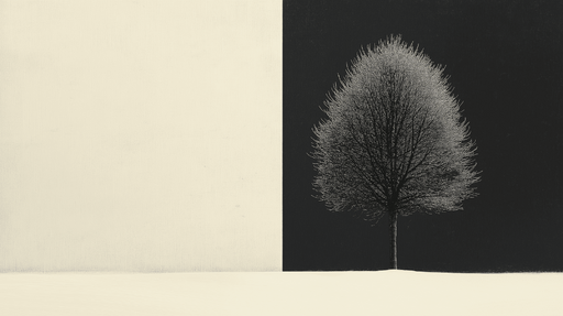Papier peint arbre noir et beige Dualité