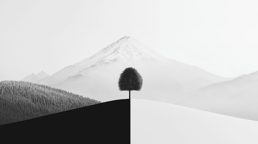 Papier peint arbre noir et blanc Entre ombre et lumière