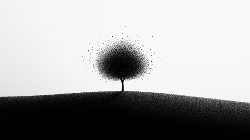 Papier peint arbre noir et blanc Minimalisme