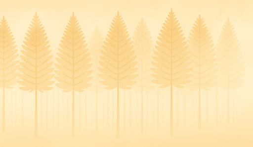 Papier peint arbre stylisé Silhouettes d'arbres en nuance de jaune sur fond doux