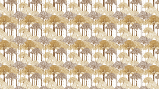 Papier peint arbres dorés Motif élégant d'arbres aux teintes chaleureuses