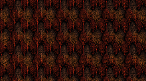 Papier peint arbres stylisés Motif de branches d'arbres aux couleurs chaudes