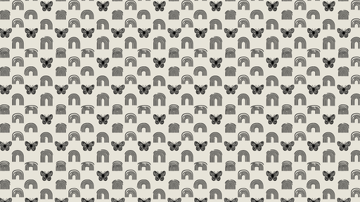 Papier peint arc-en-ciel et papillons Motif monochrome élégant et ludique