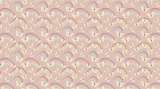 Papier peint arc-en-ciel et papillons Papillons et d'arc-en-ciel pastel sur fond rose