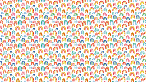 Papier peint arc-en-ciel Motifs colorés d'arcs-en-ciel sur fond blanc