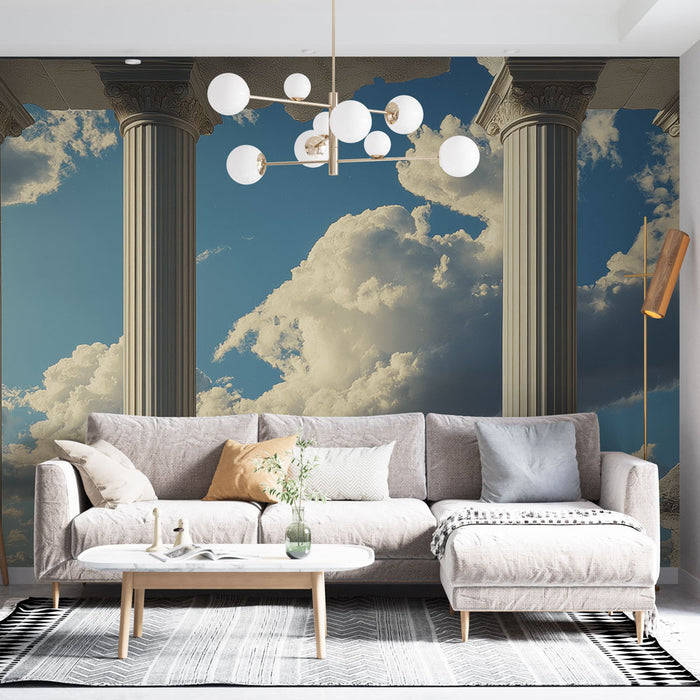 Papier peint architecture | Colonnades majestueuses et ciel ouvert