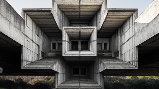 Papier peint architecture moderne Design en béton brut avec formes géométriques