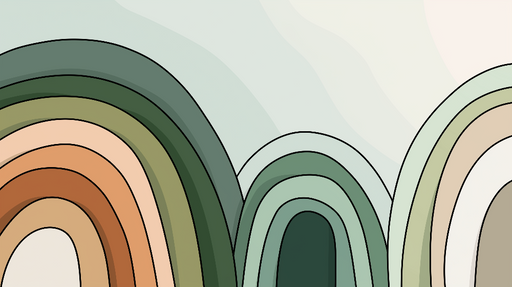 Papier peint arcs de couleurs Motif abstrait avec des tonalités douces et organiques