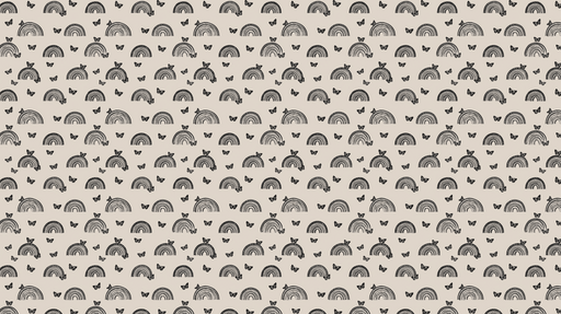 Papier peint arcs-en-ciel et papillons Motifs ludiques sur fond neutre