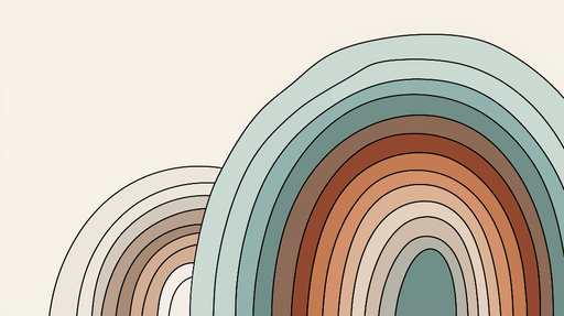 Papier peint arcs-en-ciel Motif d'arcs colorés dans des teintes douces et modernes