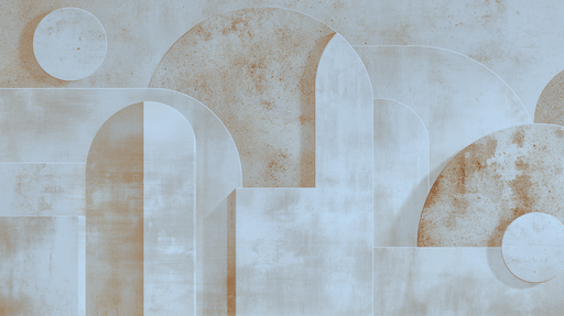 Papier peint art deco formes geometriques imitation pierre bleu